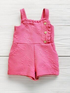 Janie and Jack Pink Quilted Floral Romper Size 2T